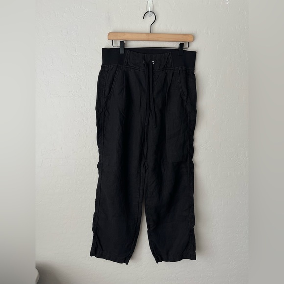 Athleta wide leg linen pants black 6 - Picture 4 of 9